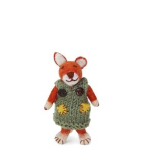 Small Girly Fox with Green Dress 